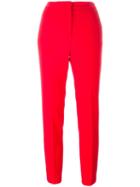 Msgm Slim-fir Tailored Trousers, Women's, Size: 42, Red, Polyester/wool