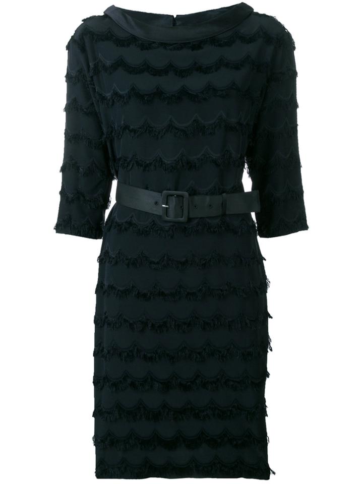 Marc Jacobs Fringed Belted Dress - Black