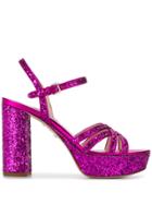 Miu Miu Sparkle Heeled Sandals - Pink