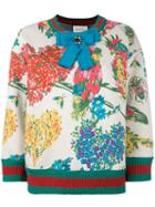 Gucci Corsage Print Lurex Trim Sweatshirt, Women's, Size: Small, Green, Cotton/metallic Fibre/viscose/rayon