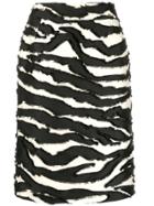 Oscar De La Renta Zebra Print Skirt - Black