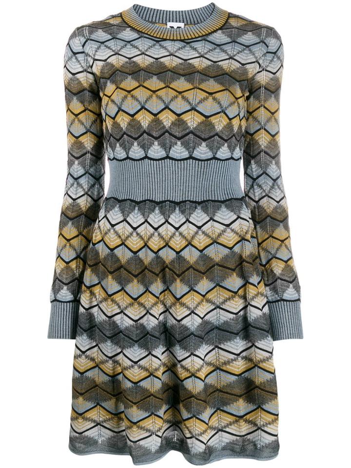 M Missoni Zig-zag Knitted Dress - Blue