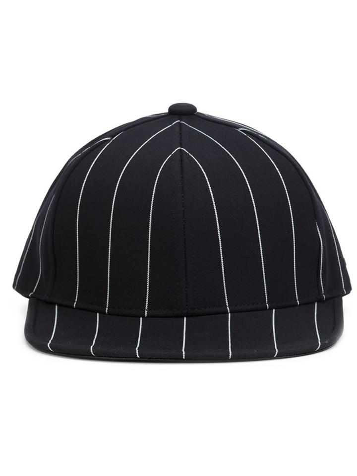Juun.j Pinstriped Cap, Men's, Black, Polyester/wool