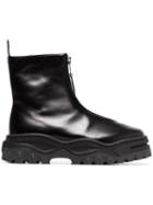 Eytys Raven Zip Up Leather Boots - Black