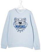 Kenzo Kids Teen Tiger Embroidery Sweatshirt - Blue