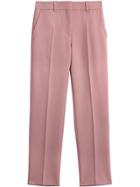 Burberry Straight Fit Wool Blend Tailored Trousers - Pink