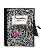 Olympia Le-tan Embroidered Compositions Clutch, Women's, Nude/neutrals, Cotton/wool