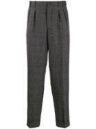 Pt01 Checked Tapered-leg Trousers - Grey