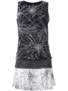 Diane Von Furstenberg Abstract Print Flared Dress, Women's, Size: Xs, Black, Polyester/silk/spandex/elastane