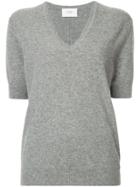 Bassike V-neck Short Sleeve Jumper - Grey