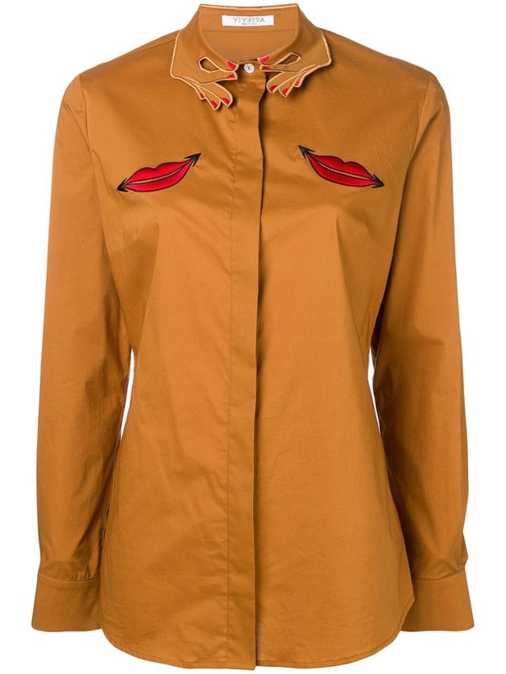 Vivetta Hand-shaped Collar Shirt - Brown