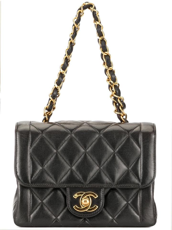 Chanel Vintage Edge Design Mini Chain Bag - Black