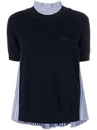 Sacai Pleated Back Knitted Top - Blue