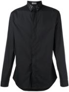 Dior Homme Embellished Collar Shirt, Men's, Size: 41, Black, Cotton/polyamide/spandex/elastane/metal
