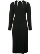 Oscar De La Renta Cutout Midi Dress - Black