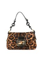 Fendi Pre-owned Leopard Print Mamma Baguette Shoulder Bag - Brown