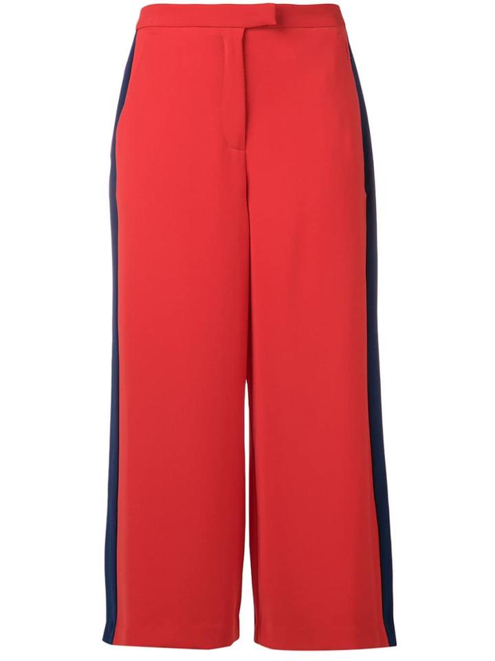 Michael Michael Kors Cropped Side Stripe Trousers - Red