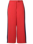 Michael Michael Kors Cropped Side Stripe Trousers - Red