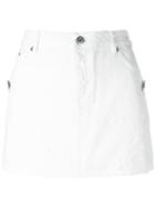 Givenchy Distressed Effect Mini Skirt, Women's, Size: 38, White, Cotton