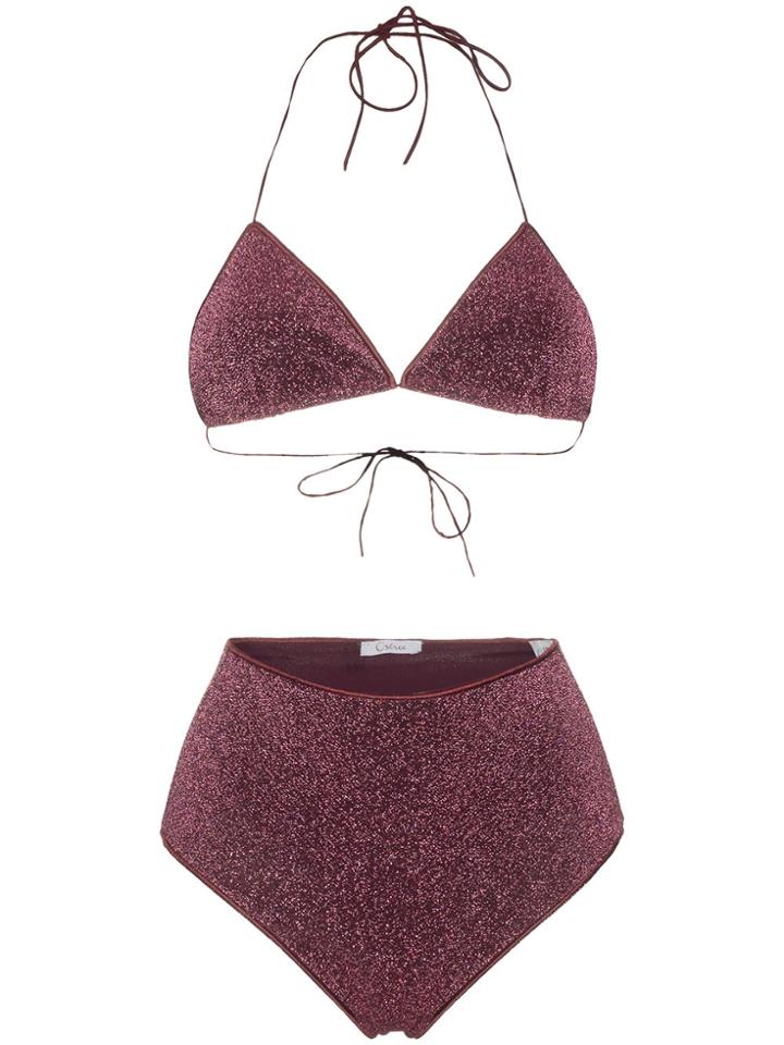 Oseree Lumière High-waisted Bikini - Pink & Purple