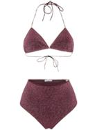 Oseree Lumière High-waisted Bikini - Pink & Purple