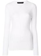 Versace Fitted Ribbed Jumper - White
