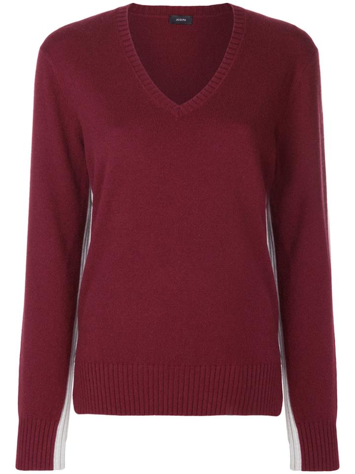 Joseph V-neck Jumper - Red