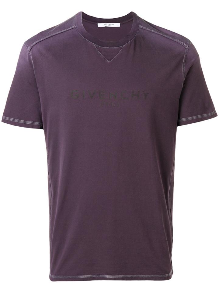 Givenchy Ribbed Vintage Logo T-shirt - Pink & Purple