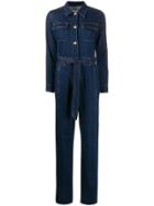Frame Wide-leg Denim Jumpsuit - Blue