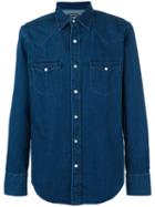 Tom Ford - Snap Button Shirt - Men - Cotton - 40, Blue, Cotton