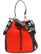 Kenzo 'kombo' Bucket Tote, Women's, Red, Calf Leather/polyester/spandex/elastane/rayon