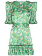 The Vampire's Wife Whole Lotta Trouble Floral Print Dress - Green