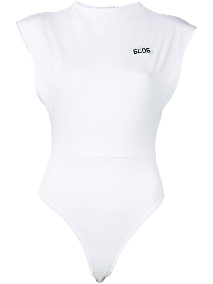 Gcds Embroidered Logo Bodysuit - White