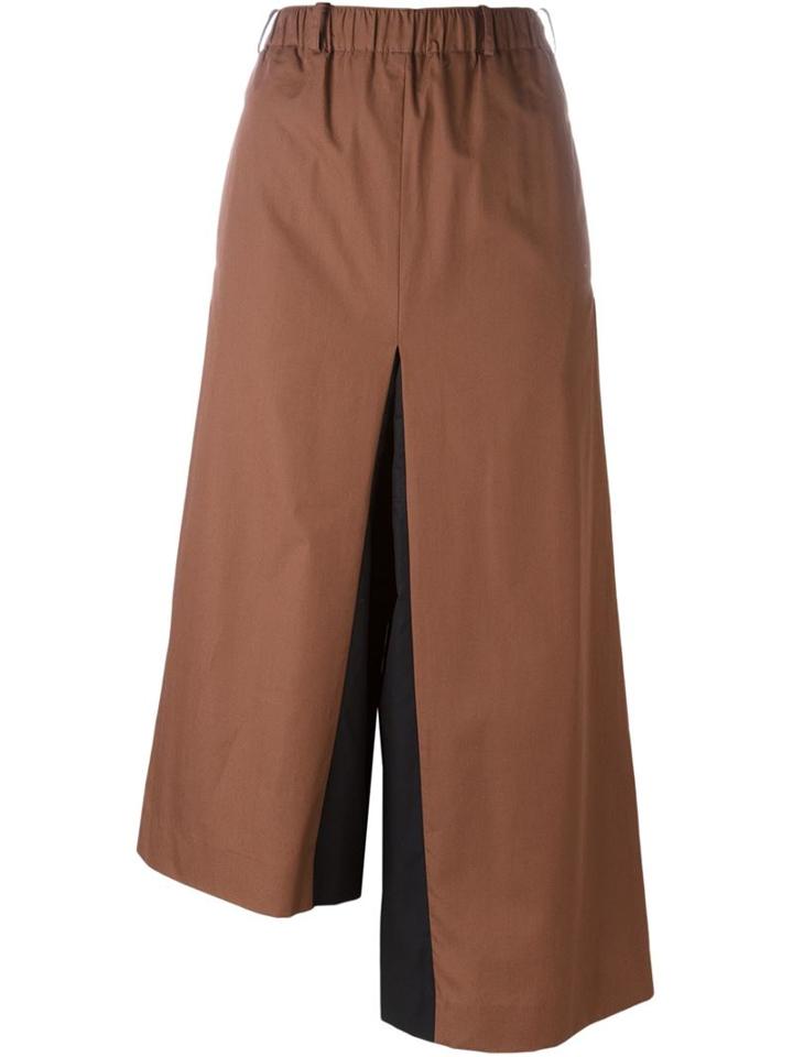 Lucio Vanotti Asymmetric Wide Leg Cropped Trousers