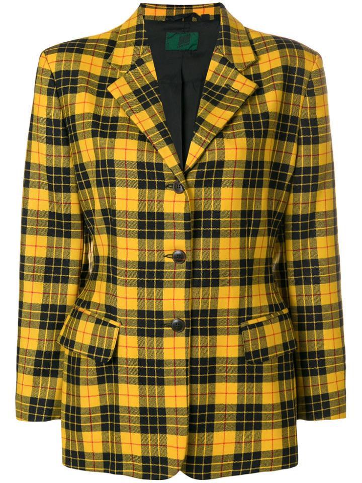 Jean Paul Gaultier Vintage Check Fitted Blazer - Yellow & Orange
