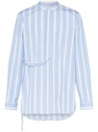 Jil Sander Ritmo Stripe Print Cotton Shirt - Blue