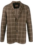 Altea Checked Jersey Blazer - Brown