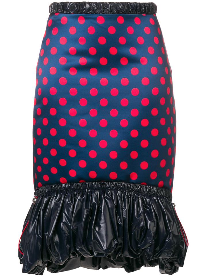 Mary Katrantzou Polka Dot Midi Skirt With Puffed Hem - Blue