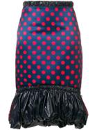 Mary Katrantzou Polka Dot Midi Skirt With Puffed Hem - Blue