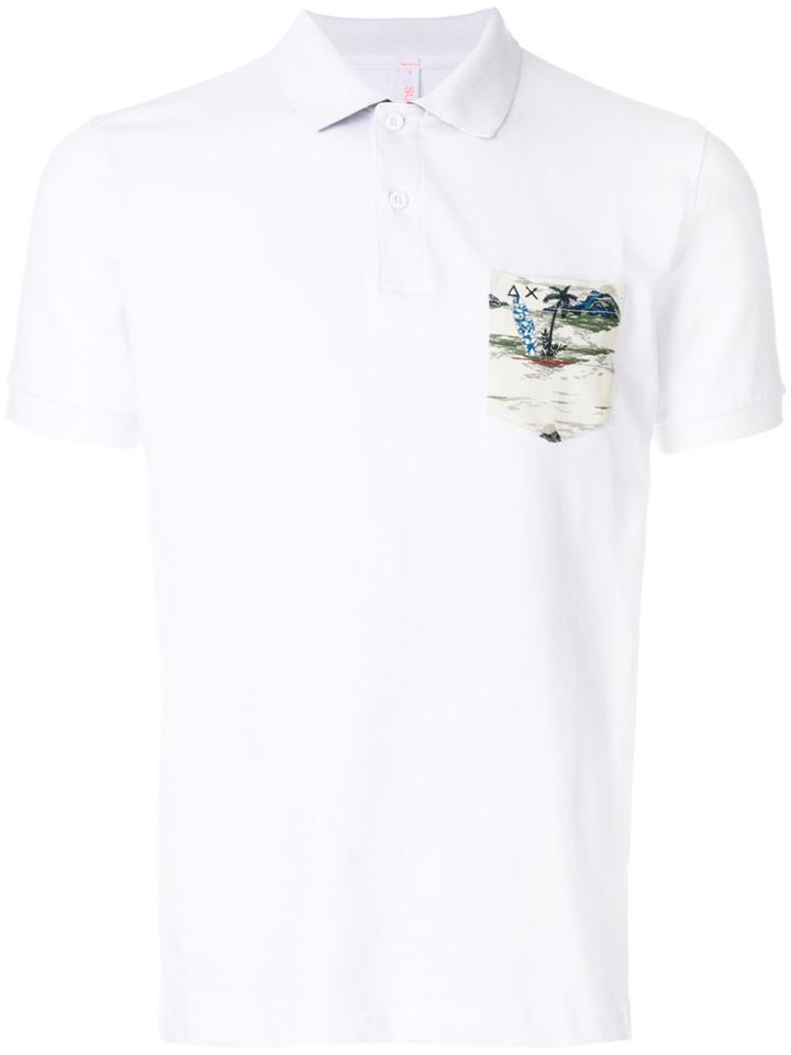 Sun 68 Hawaii Pocket Polo Shirt - White