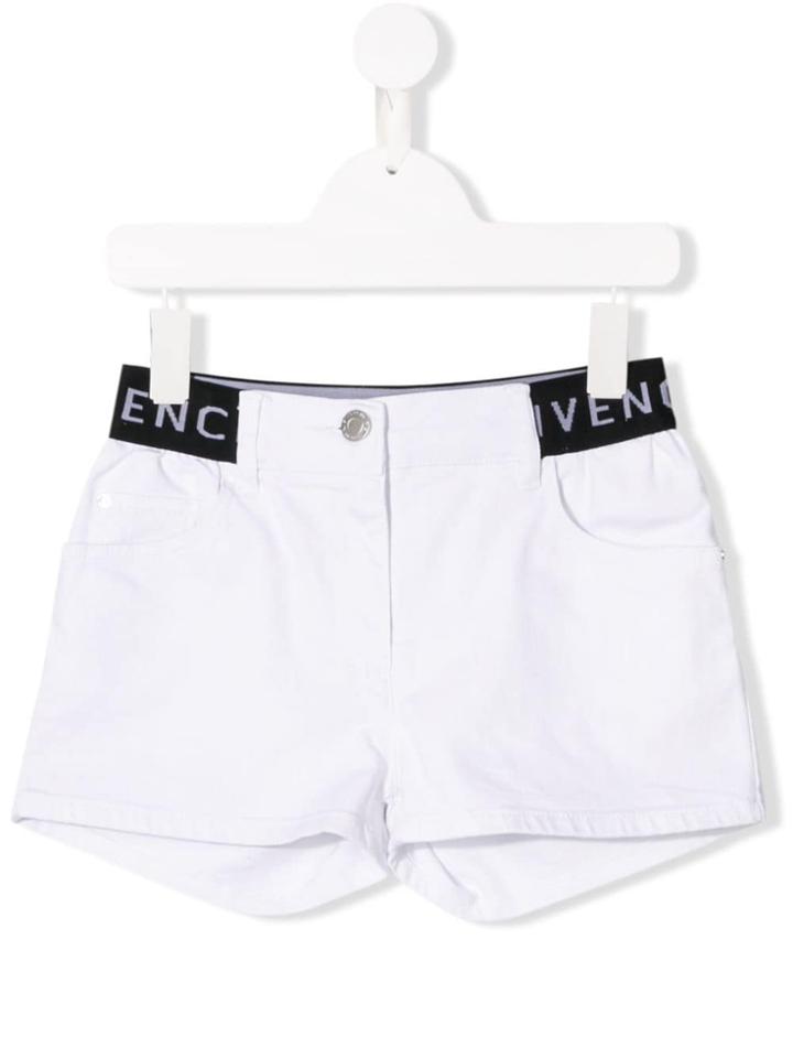 Givenchy Kids Teen Logo Waistband Shorts - White