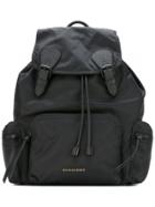 Burberry Logo Plaque Backpack - Black