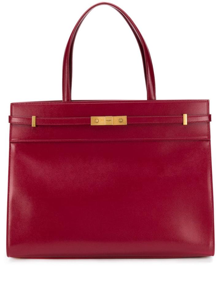 Saint Laurent Manhattan Medium Shopping Bag - Red