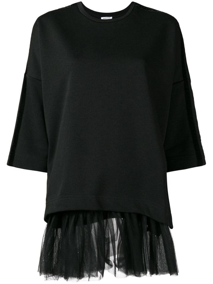 P.a.r.o.s.h. Tulle Detail Sweater - Black