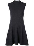 Josie Natori High Neck Ruffle Dress - Black