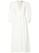 Flow The Label V-neck Flared Dress - White