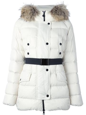 Moncler 'clio' Jacket, Women's, Size: 2, White, Polyamide/goose Down/raccoon Dog