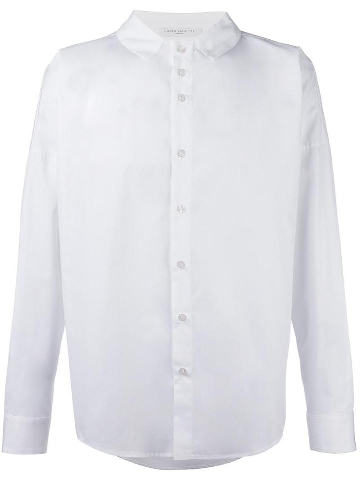 Lucio Vanotti Spread Collar Shirt, Men's, Size: 4, White, Cotton