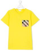 Burberry Kids House Check Pocket T-shirt - Yellow & Orange