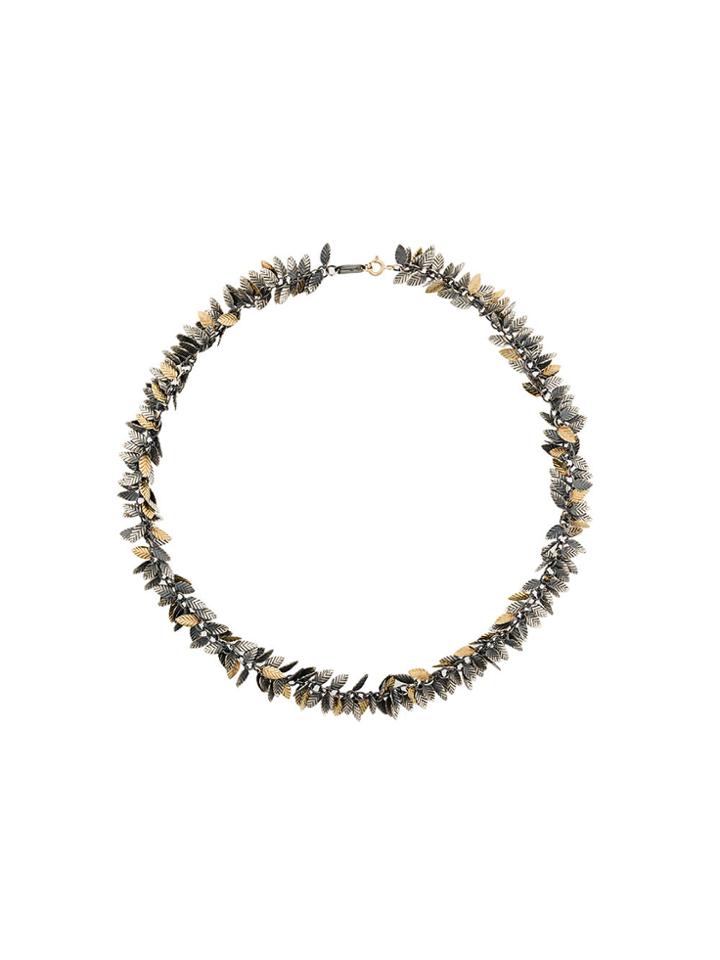 Ugo Cacciatori Leaf Charm Necklace - Metallic